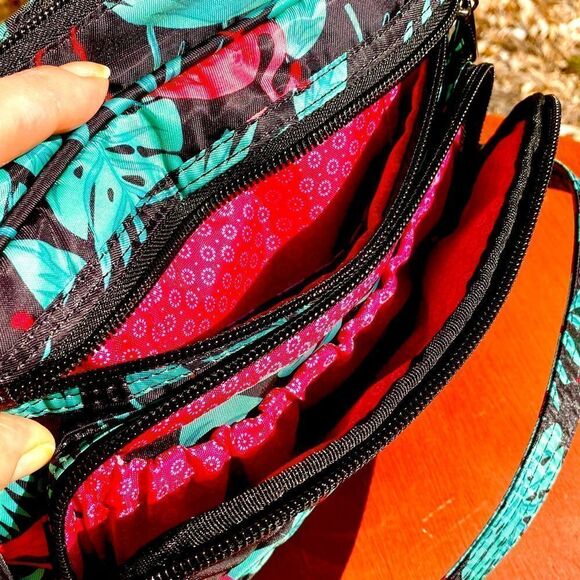 NEW LUG PINK & BLACK FLAMINGO CROSSBODY BAG - Picture 8 of 16